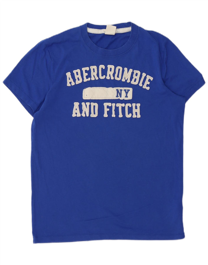 ABERCROMBIE & FITCH Tricou cu grafic muscular pentru bărbați Top din bumbac albastru mediu