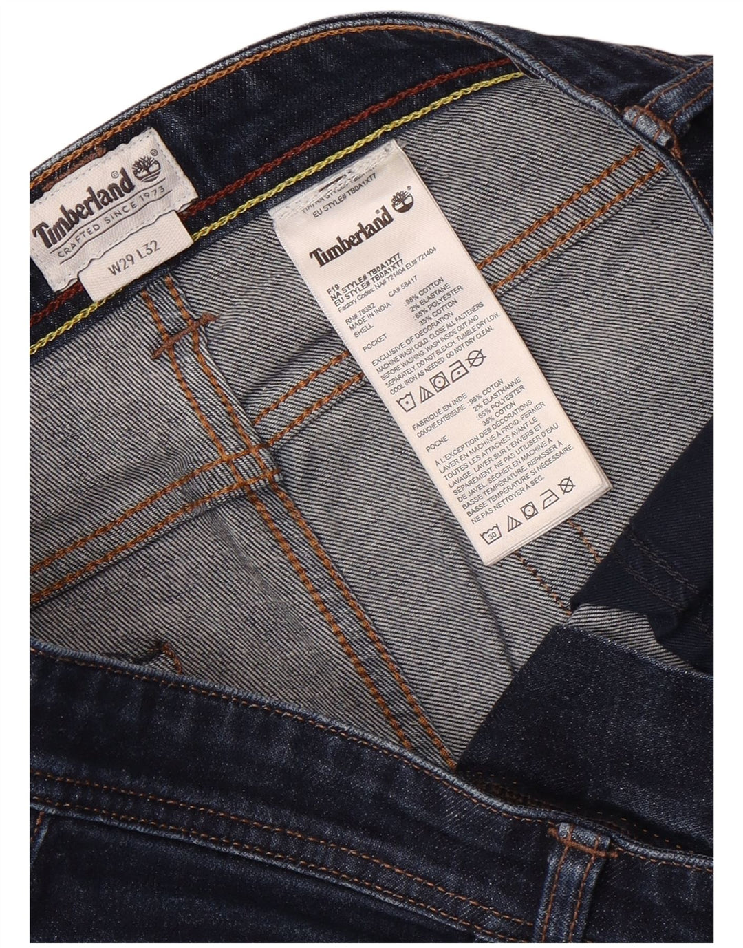 Blugi slim pentru bărbați Timberland W29 L32 bumbac bleumarin