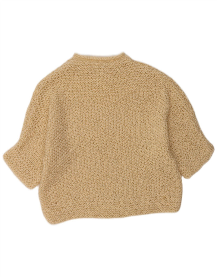 VINTAGE Pulover supradimensionat pentru femei cu decolteu rotund UK 18 XL alb