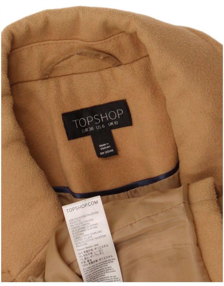 Topshop pardesiu pentru femei UK 10 mic poliester bej