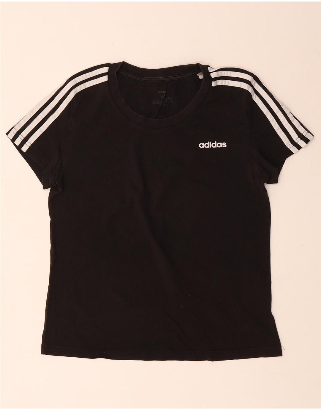 Tricou pentru femei ADIDAS, UK 12/14, bumbac mediu negru