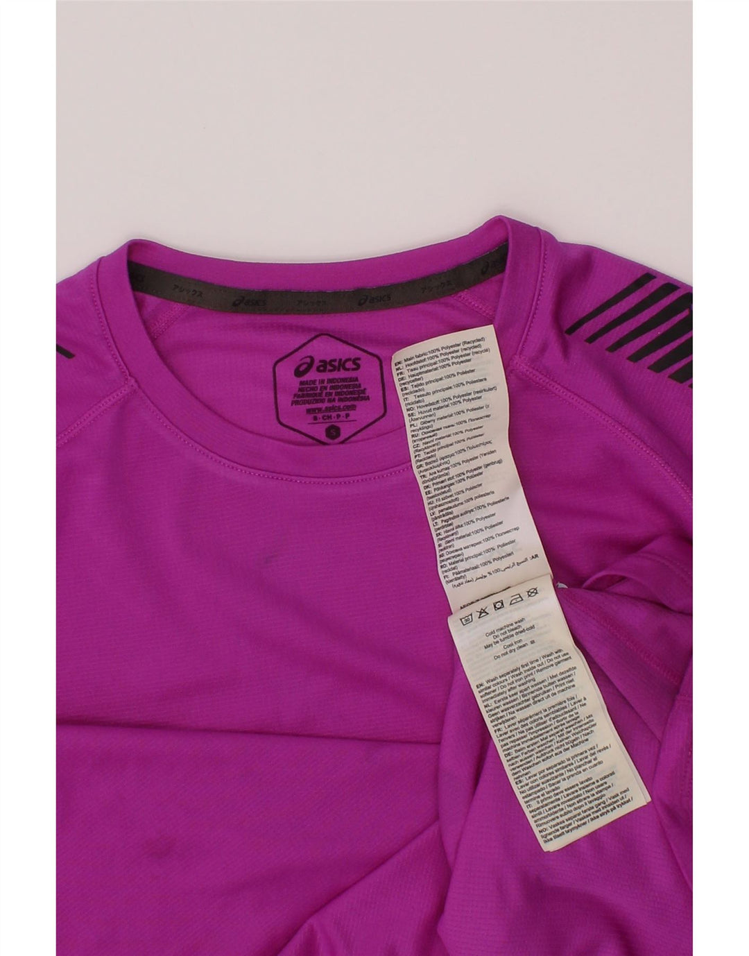 Tricou Asics pentru baieti Top 10-11 ani Poliester cu dungi violet mic