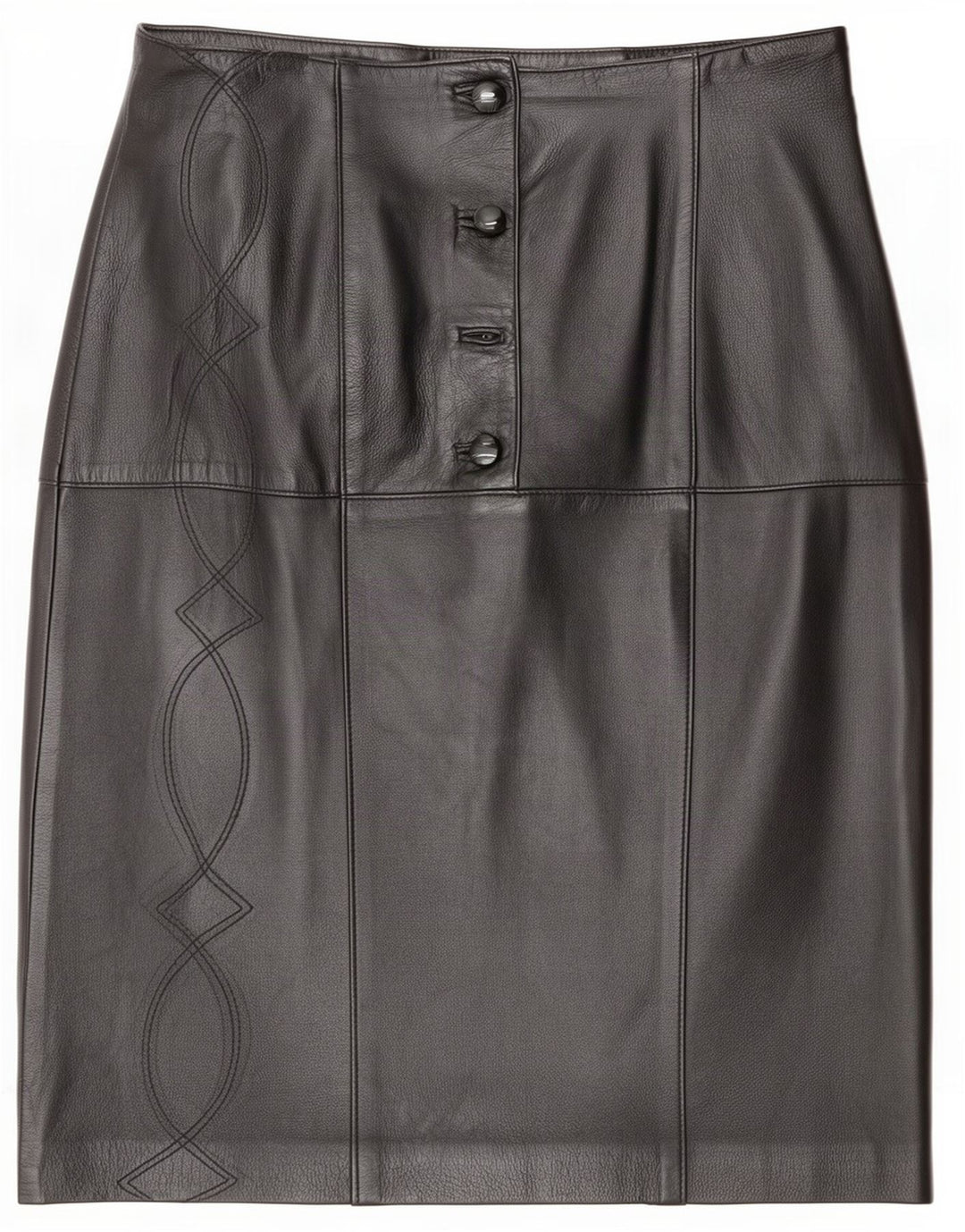 Bizzarro Womens Leather Skirt IT 46 Large W32 Black