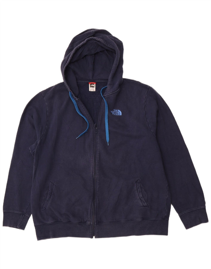 THE NORTH FACE Pulover cu capota cu fermoar pentru bărbați 2XL bumbac bleumarin