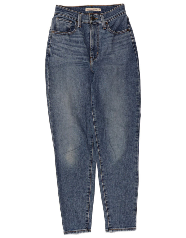 Blugi conici cu talie înaltă Levi's pentru femei Mom Jean L24 L27 Bumbac albastru