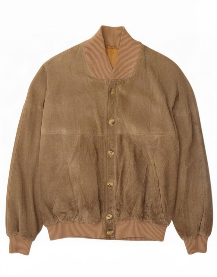 Bomber vintage pentru bărbați din piele intoarsa UK 38 Medium Green Green