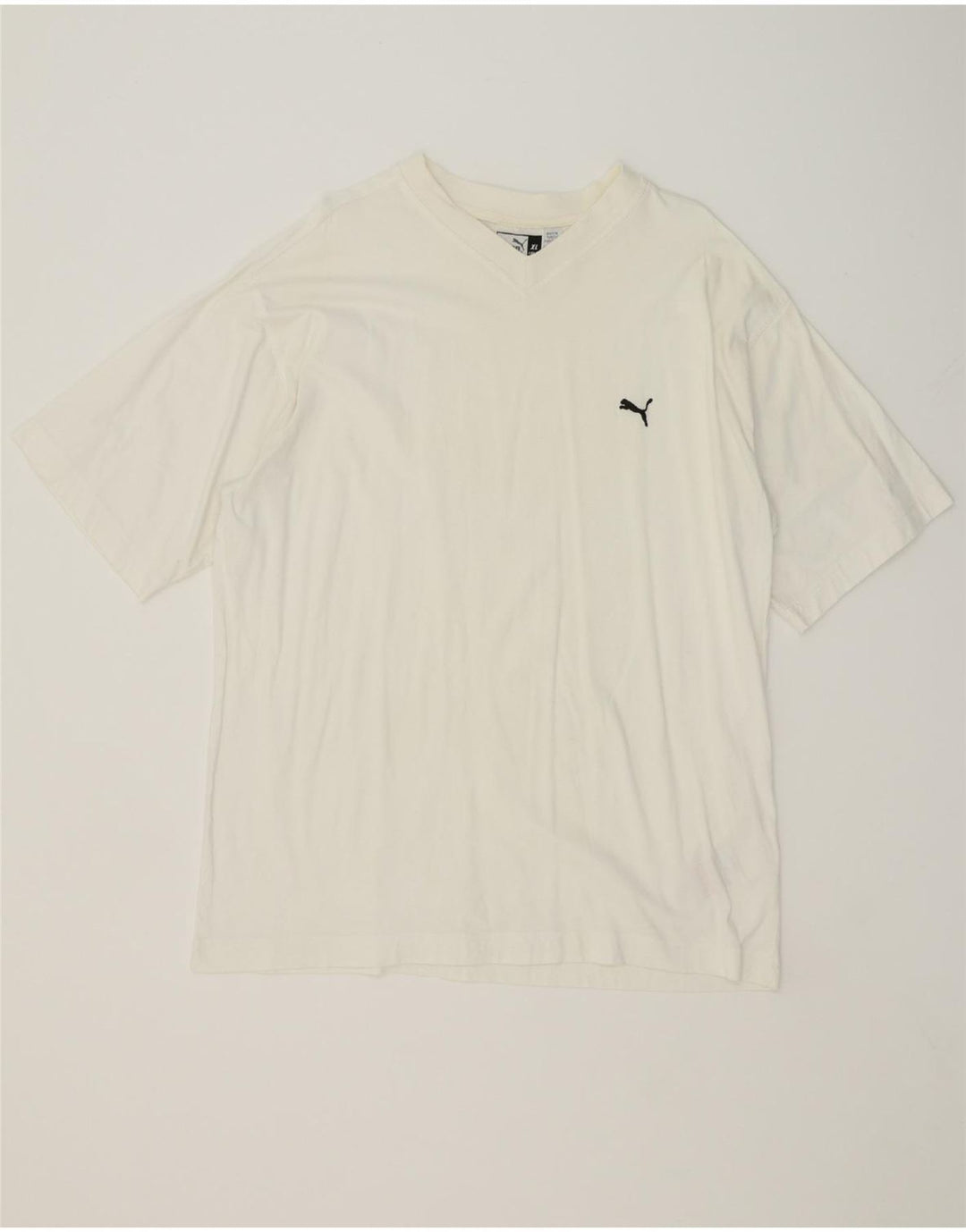 PUMA Mens T-Shirt Top XL White Cotton Vintage Puma and Second-Hand Puma from Messina Hembry 