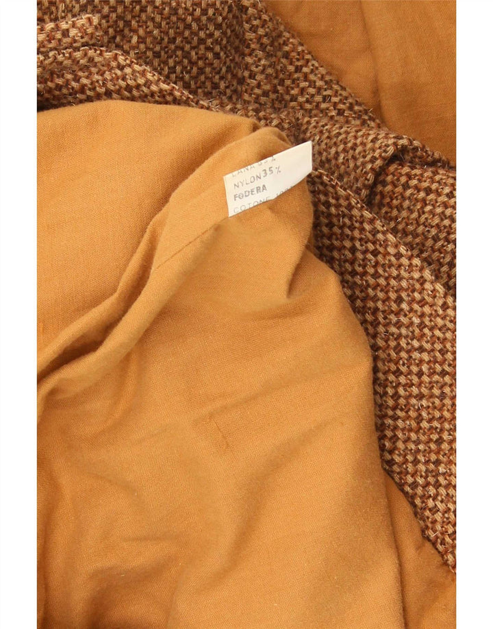 Bomber Vintage pentru femei UK 14 Lână maro medie