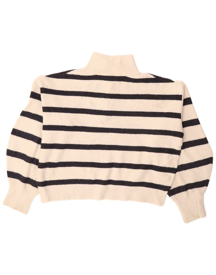 FRENCH CONNECTION Pulover cu fermoar și decolteu pentru femei UK 10 Small White