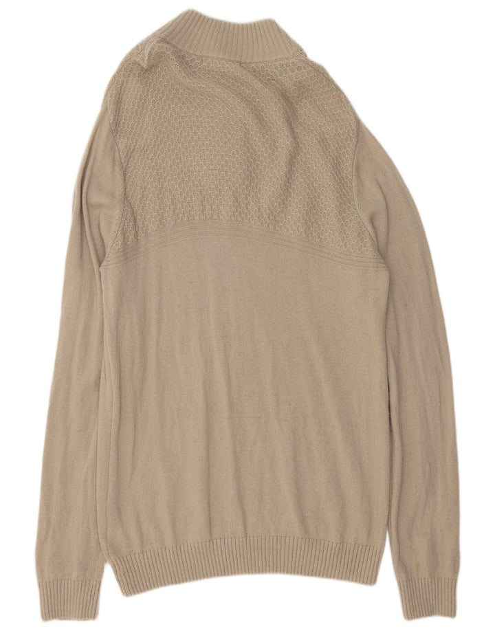 Crew Clothing Pulover pentru bărbați cu gât cu nasturi XL Lână de miel gri
