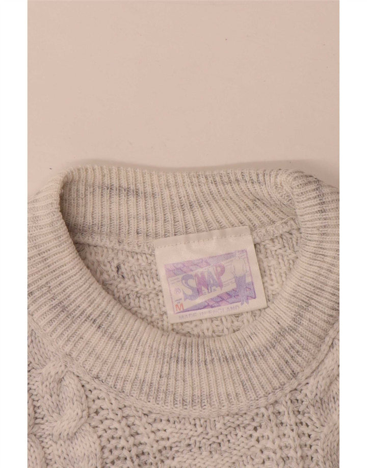 Pulover vintage pentru bărbați, cu grafică, cu decolteu, mediu, acrilic cu pete gri