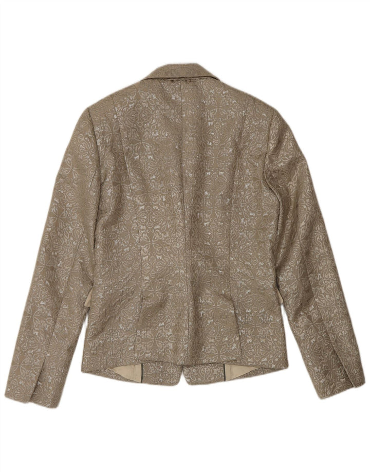 Jachetă Blazer Femei Stefanel 1 Buton EU 38 Medium Bej Paisley Poliester