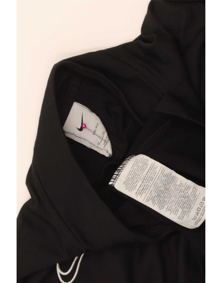 Top de trening Nike pentru bărbați Dri Fit, cu fermoar și gât, XL, negru, color block