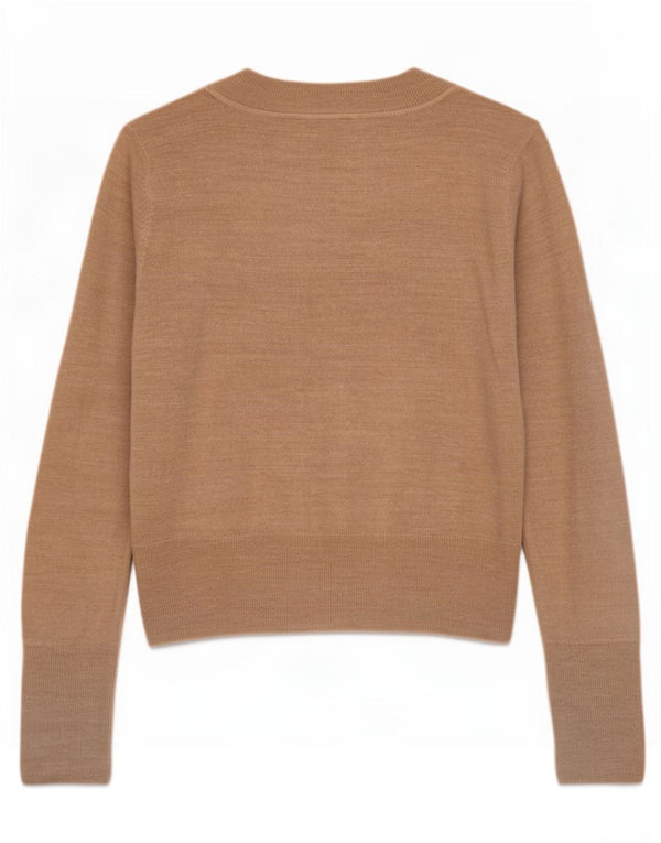 Marks & Spencer Pulover Crop Cardigan pentru Damă UK 14 Mare Bej Acrilic