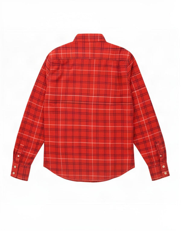 Superdry Mens Flannel Shirt Large Red Check Cotton
