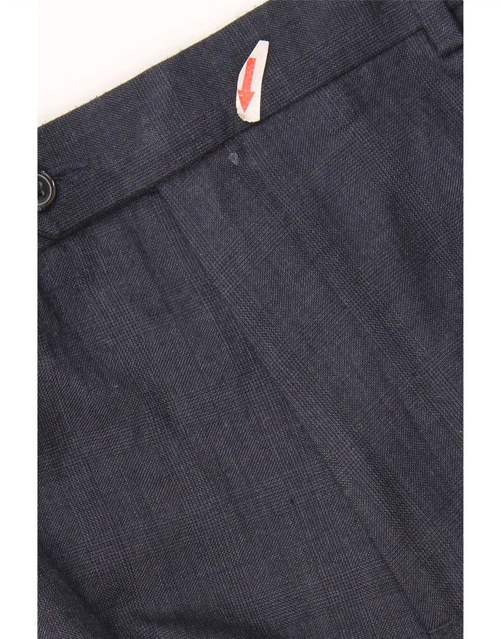 Pantaloni de costum pentru bărbați Marks & Spencer, croiți, L42 L31, bleumarin, carouri