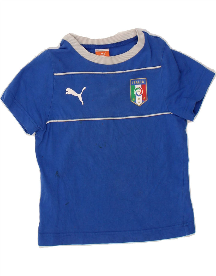 PUMA Boys Graphic T-Shirt Top 3-4 Years 2XS Blue Vintage Puma and Second-Hand Puma from Messina Hembry 