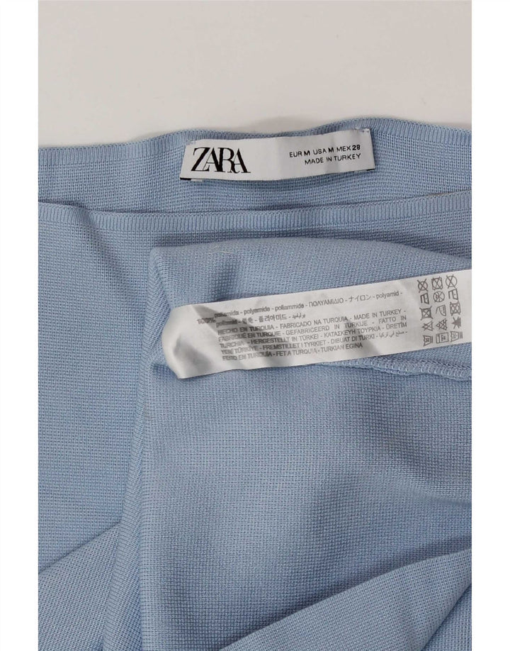 Top cu umeri decupați pentru femei Zara UK 12 Poliamidă albastru mediu