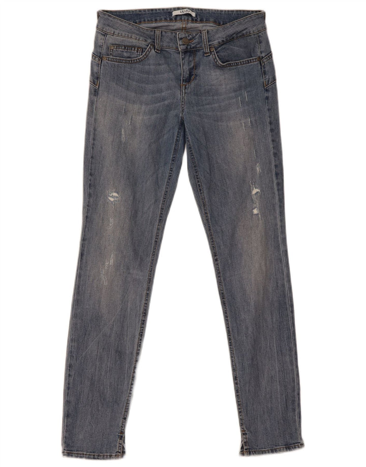 Blugi skinny distressed pentru femei Liu Jo W30 L30 albastru