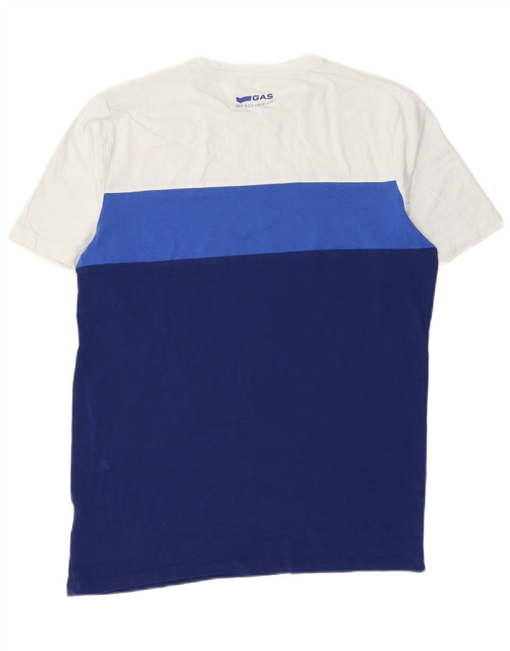 Tricou pentru bărbați Gas Top mare, albastru, color block, bumbac