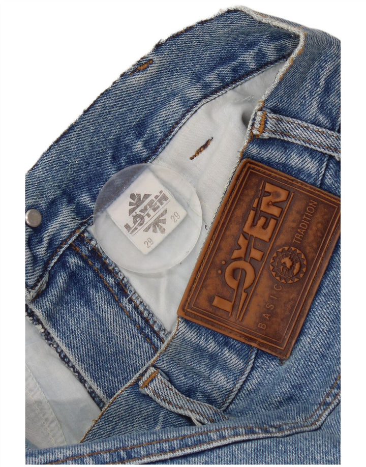 Fusta mini denim vintage pentru femei W29 bumbac albastru mediu