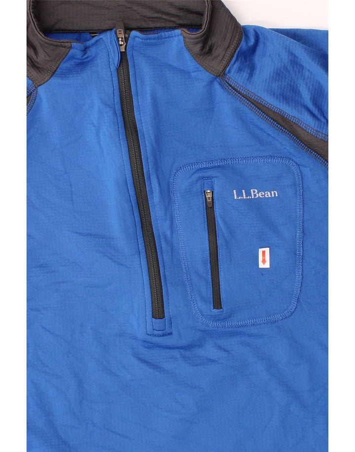 L.L.BEAN Mens Zip Neck Pullover Tracksuit Top 2XL Blue Colourblock Vintage L.L.Bean and Second-Hand L.L.Bean from Messina Hembry 
