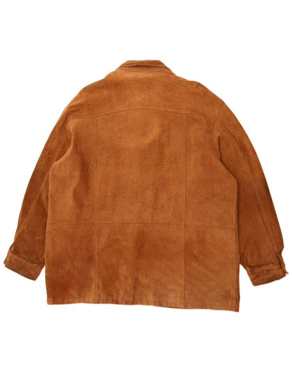 Cămașă Vintage pentru bărbați Cămașă din piele intoarsa IT 58 2XL Maro