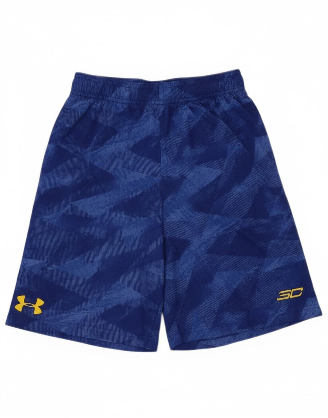 Pantaloni scurți sport Under Armour pentru băieți 9-10 ani, mediu albastru geometric