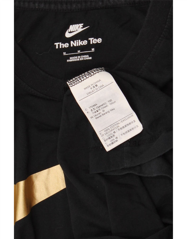 Tricou cu grafic Swoosh Nike pentru bărbați Top mediu din bumbac negru