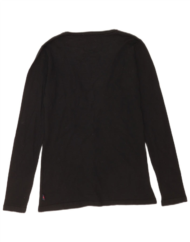 Pulover cardigan Kappa pentru femei UK 6 XS Lână neagră