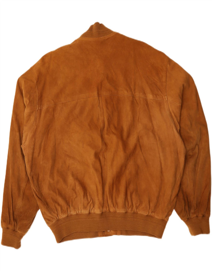 Bomber vintage pentru bărbați din piele intoarsa IT 58 4XL din piele maro