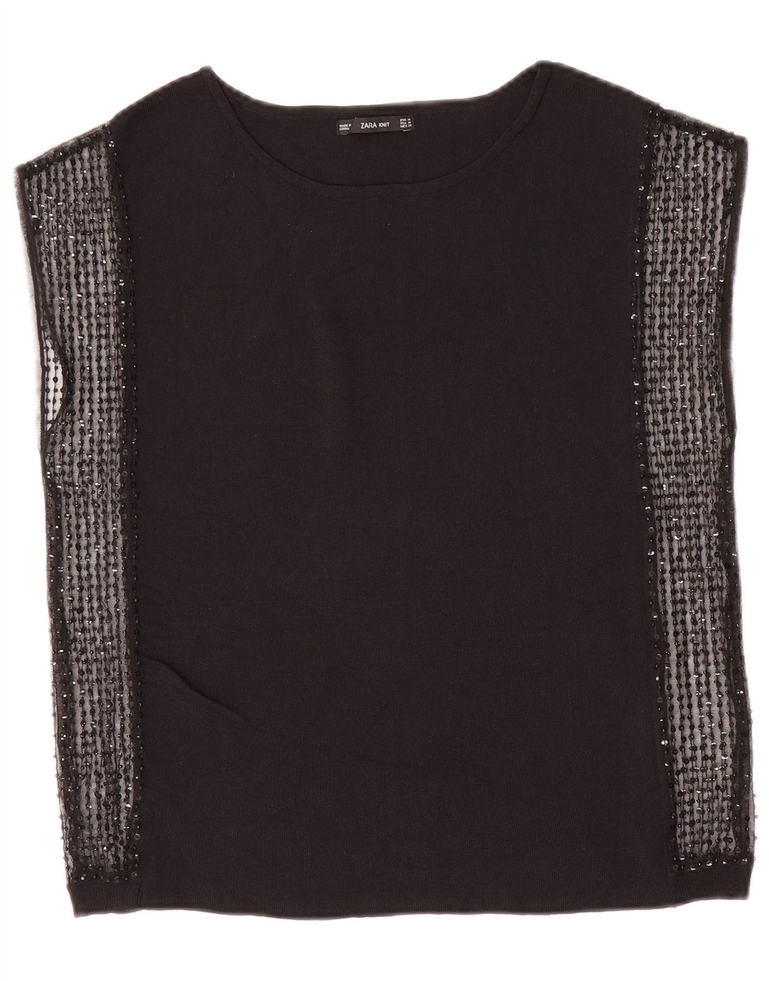 Bluză fără mâneci pentru femei Zara UK 12 Medium Black