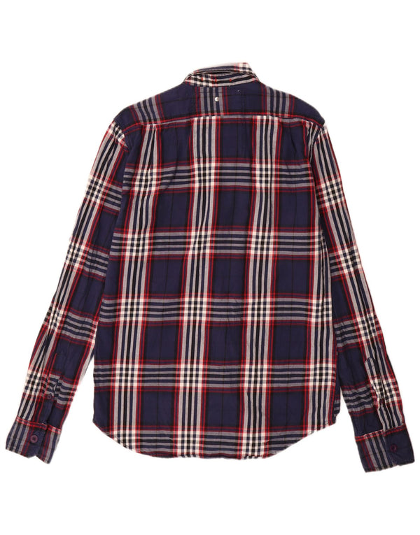 Cămașă de flanel pentru bărbați Superdry, din bumbac în carouri, albastru bleumarin