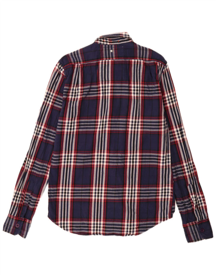 Cămașă de flanel pentru bărbați Superdry, din bumbac în carouri, albastru bleumarin