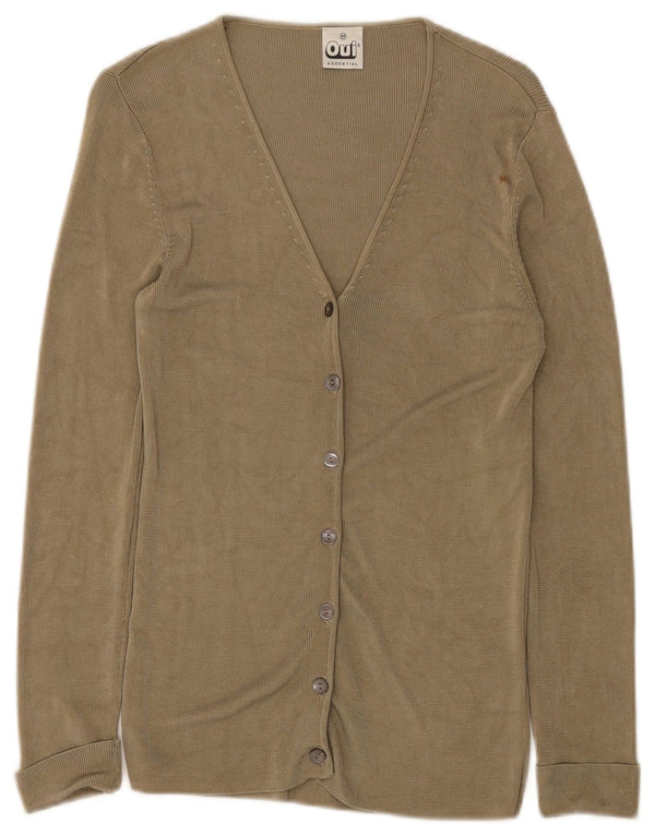 Pulover cardigan Oui pentru femei UK 12 Medium Khaki Viscose