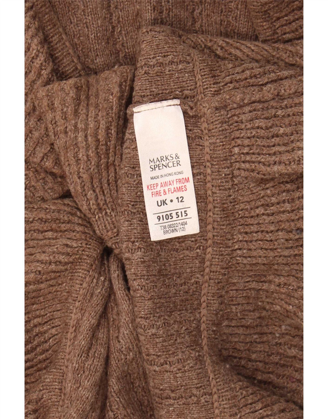 Pulover cardigan pentru femei Marks & Spencer UK 12, bumbac maro mediu