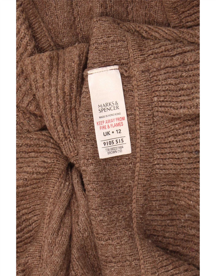 Pulover cardigan pentru femei Marks & Spencer UK 12, bumbac maro mediu