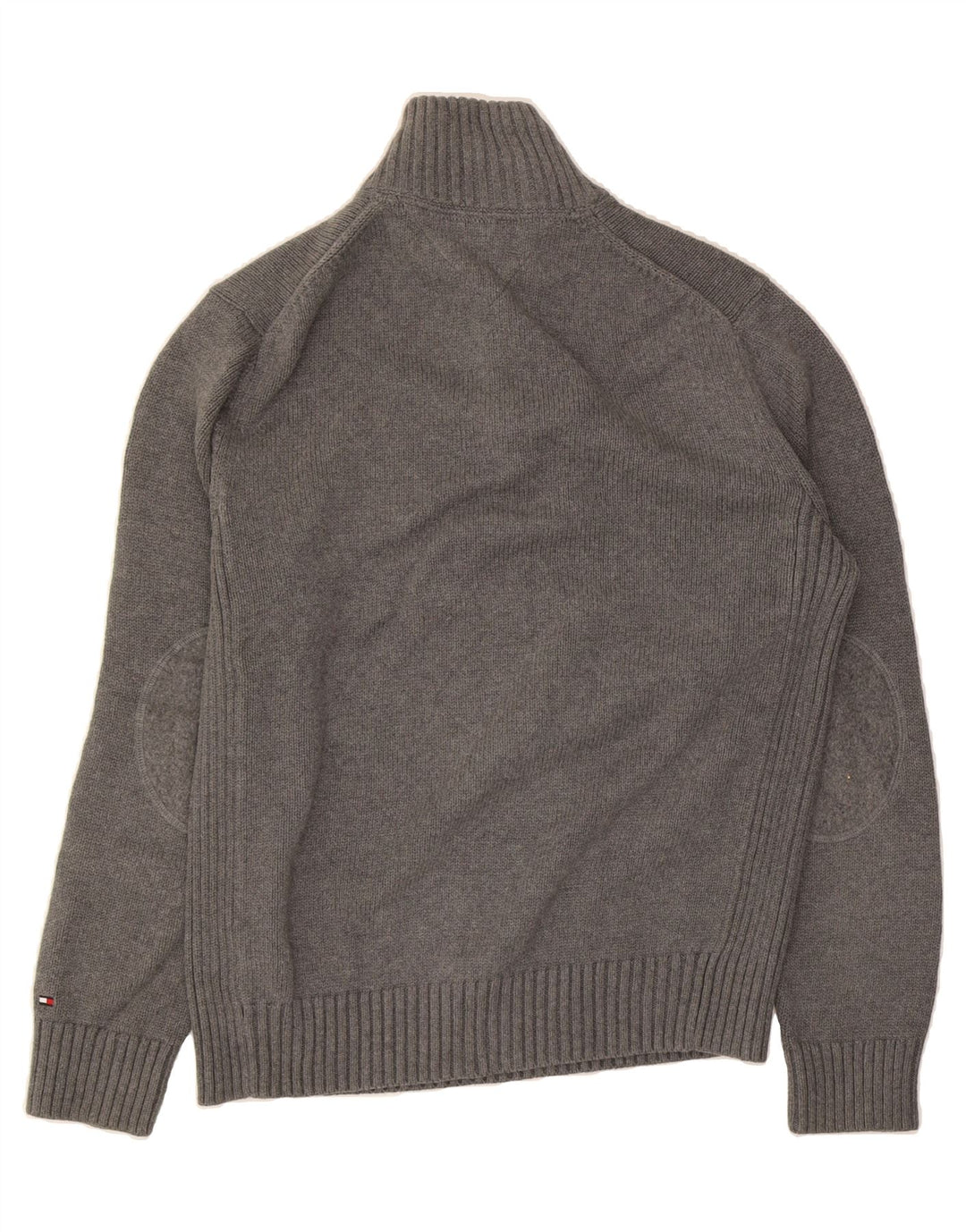 TOMMY HILFIGER Mens Button Neck Jumper Sweater Large Grey Cotton Vintage Tommy Hilfiger and Second-Hand Tommy Hilfiger from Messina Hembry 