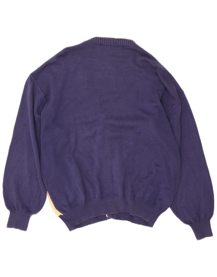 Pulover cardigan pentru bărbați DALMINE IT 50 mediu, albastru marin, bumbac color bloc