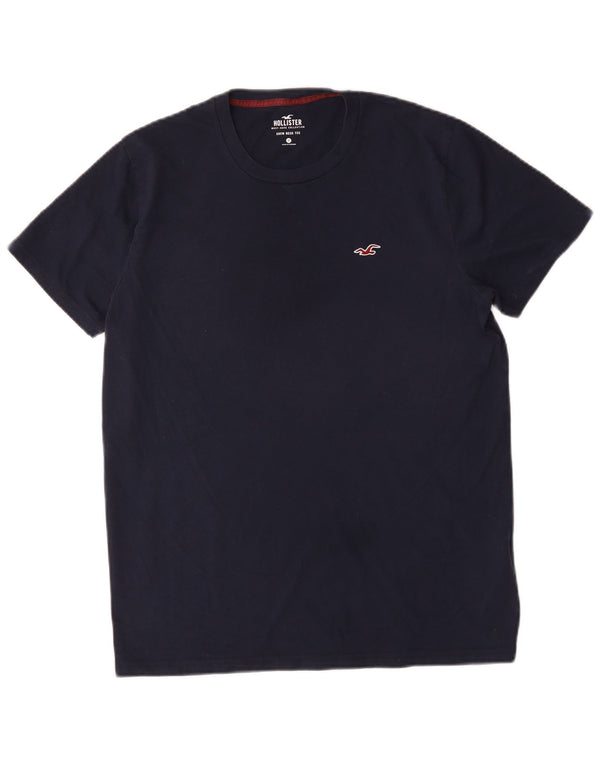 Tricou Hollister pentru bărbați Top mediu din bumbac bleumarin