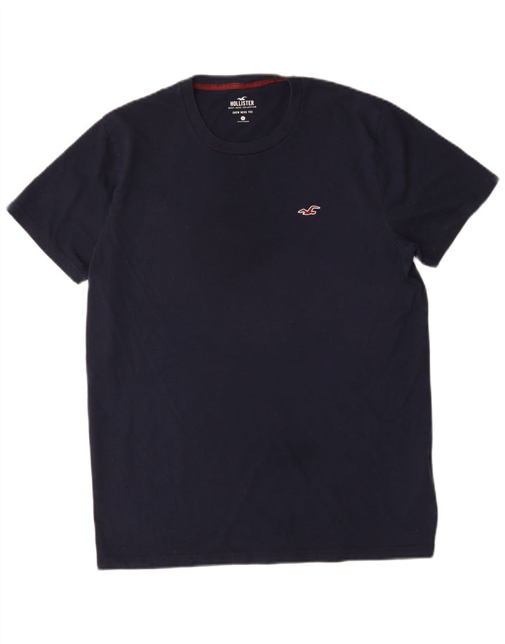 Tricou Hollister pentru bărbați Top mediu din bumbac bleumarin
