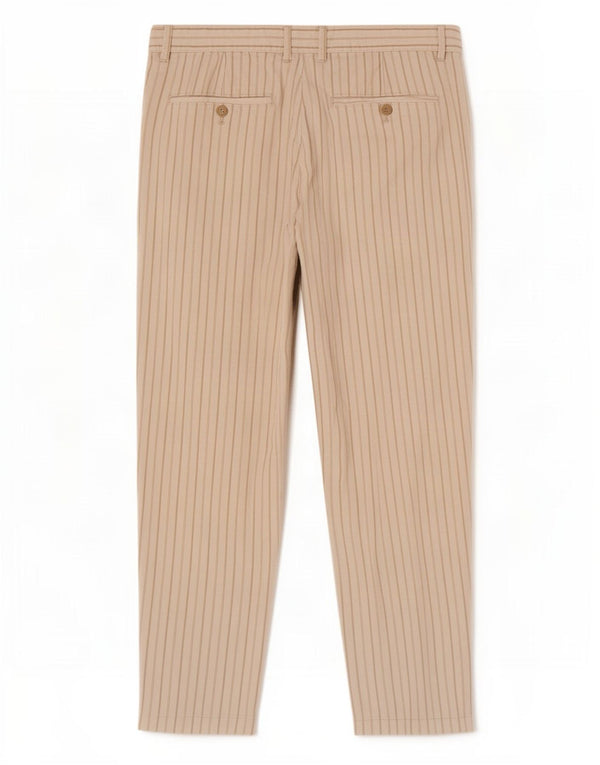 Pantaloni chino crop pentru bărbați Zara EU 40 Medium W31 L26 în dungi alb cadru