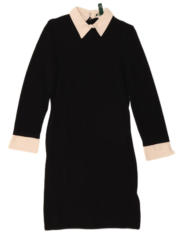Rochie polo cu mânecă lungă pentru femei Ralph Lauren UK 12 Medium Black Colorblock