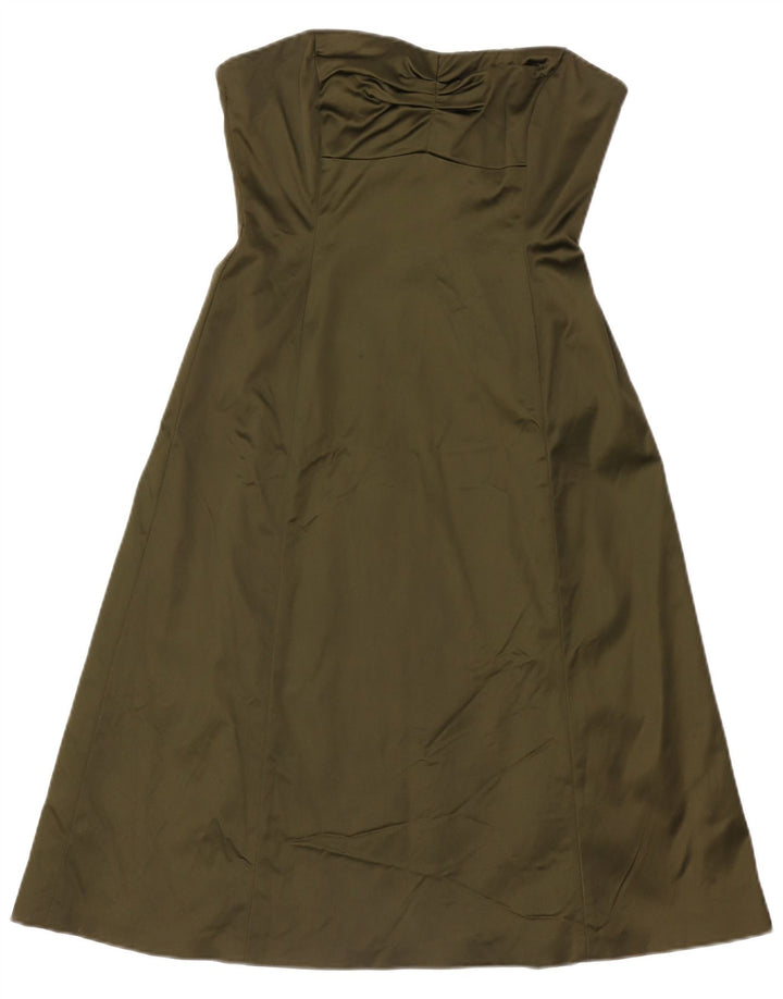 Rochie fără bretele pentru femei Coast UK 12 Medium Khaki Acetat