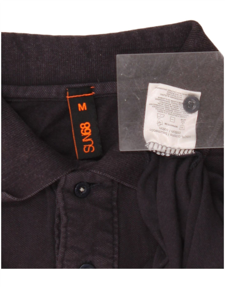 SUN68 Mens Polo Shirt Medium Navy Blue Cotton