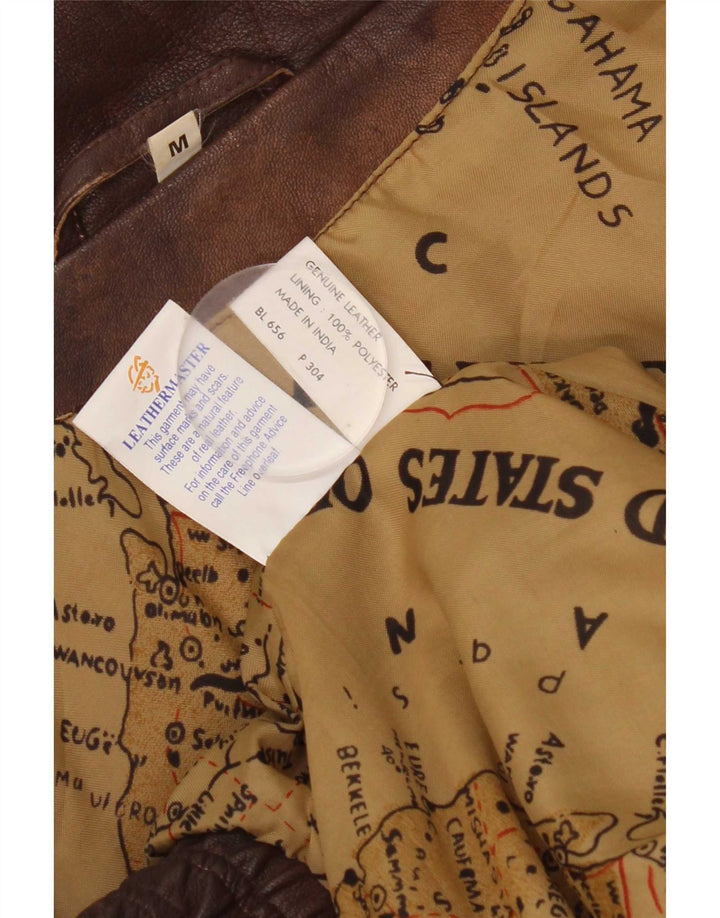 Jachetă de piele vintage pentru bărbați UK 38 maro mediu