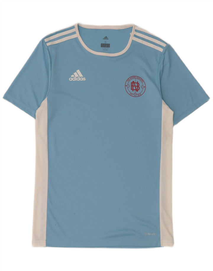 Tricou cu grafic Climalite Adidas pentru bărbați Top mic, albastru, poliester color bloc