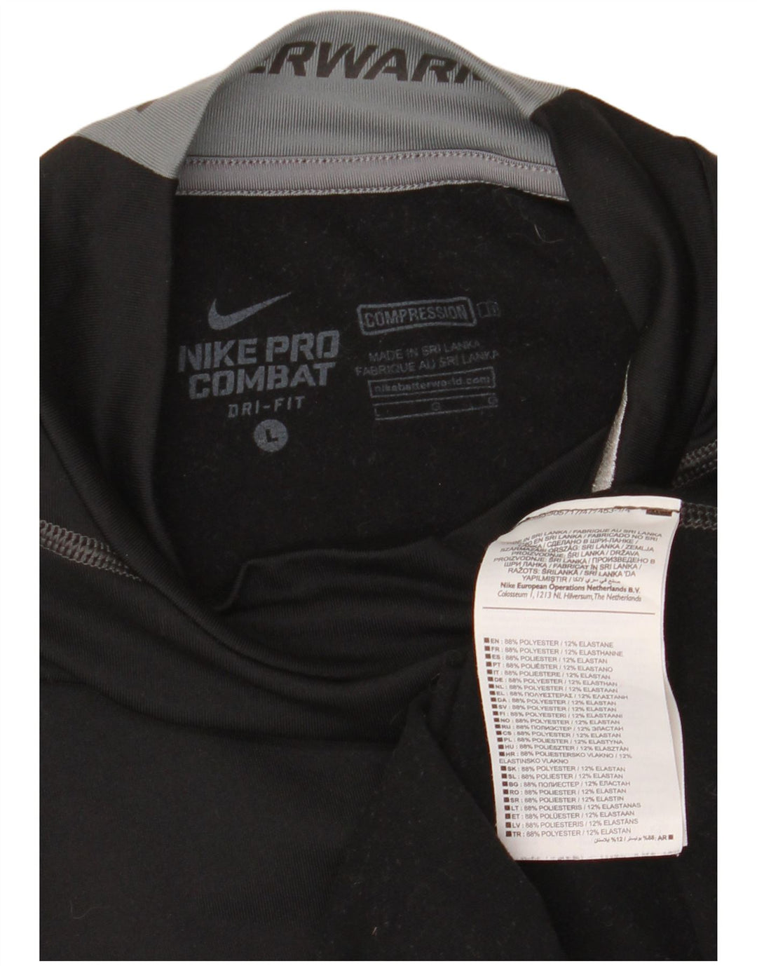 Top pentru bărbați Nike cu mânecă lungă, mare, negru, poliester