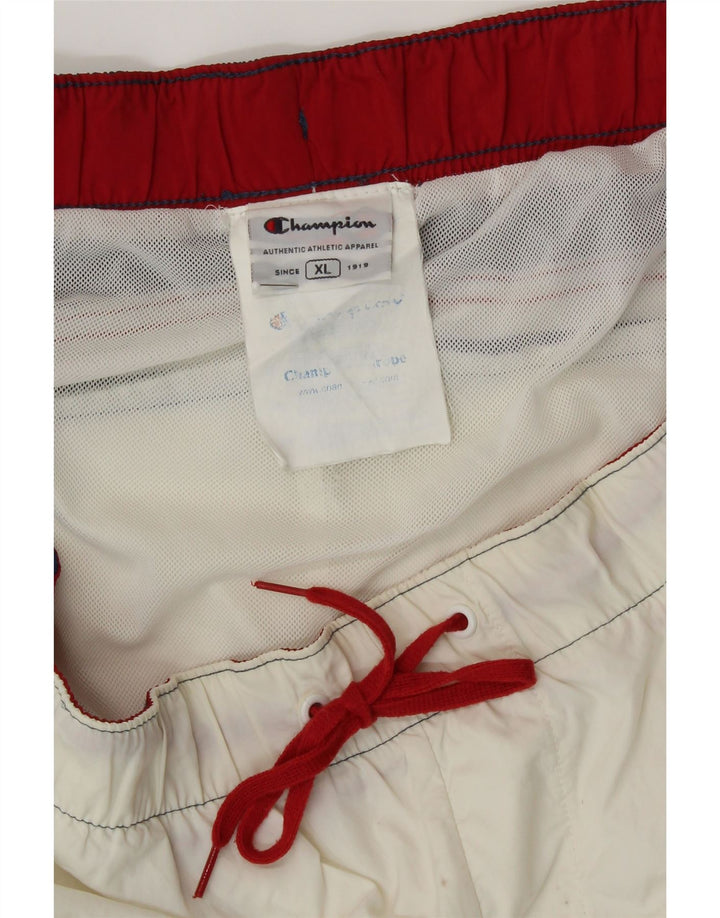 CHAMPION Mens Swimming Shorts XL White Colourblock Polyamide Vintage Champion and Second-Hand Champion from Messina Hembry 