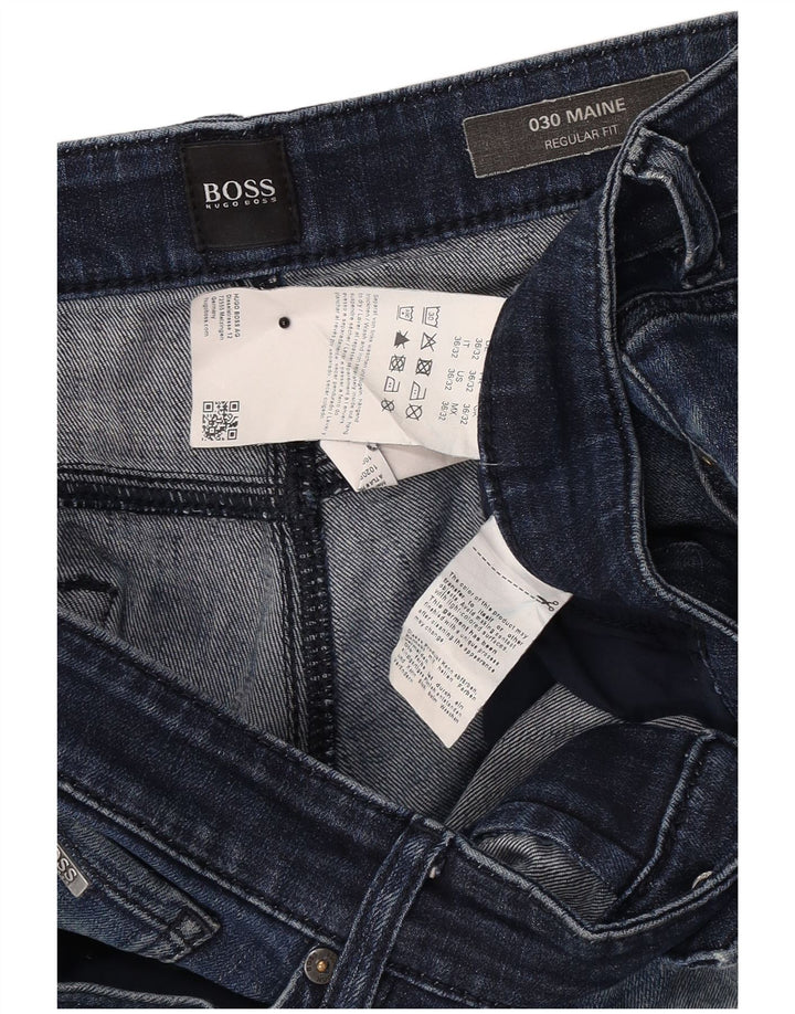 Blugi drepti obișnuiți pentru femei Hugo Boss L36 L32 Bumbac albastru